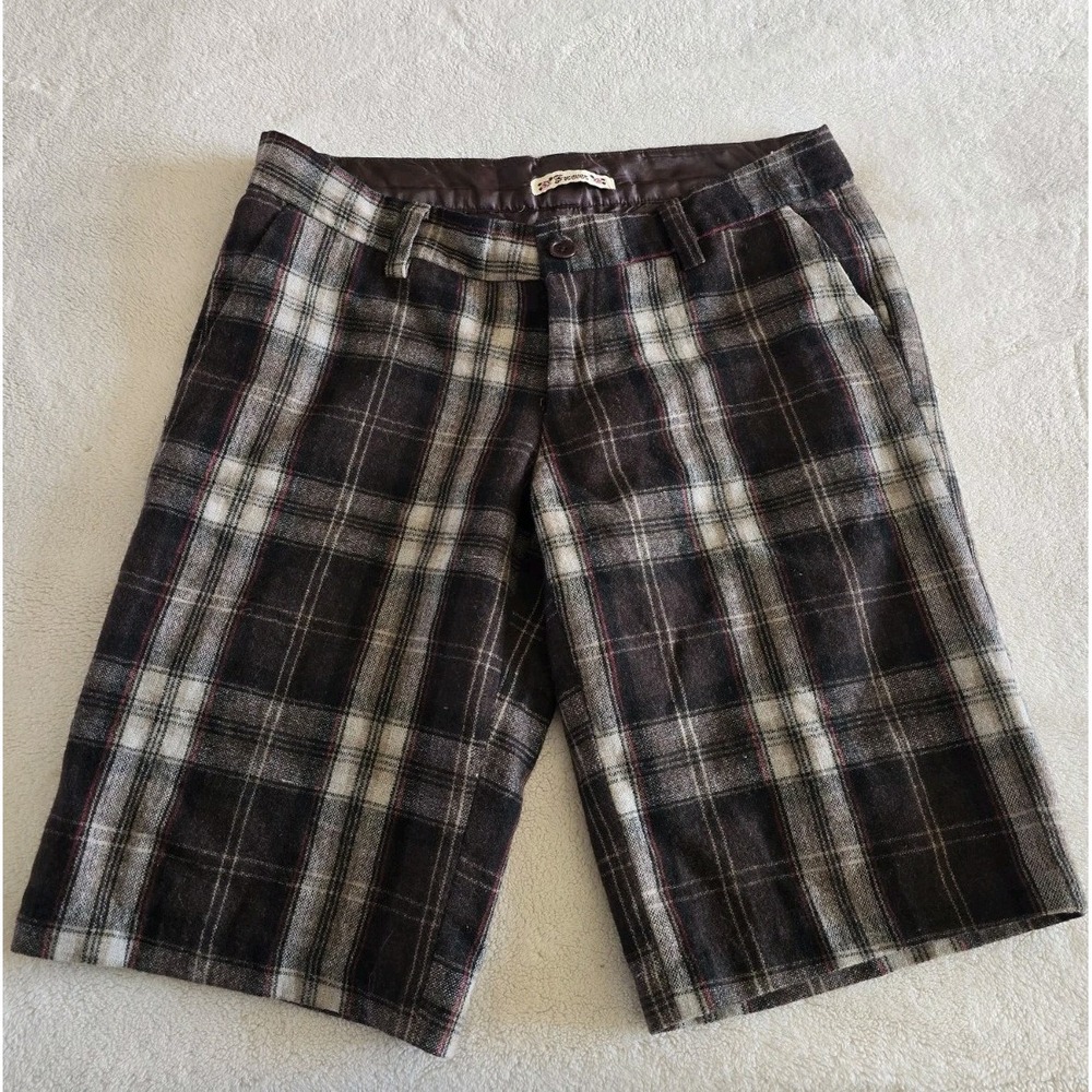 Forever 21 Womens Wool Bermuda Shorts Y2k Vintage Size Medium Emo Low Rise